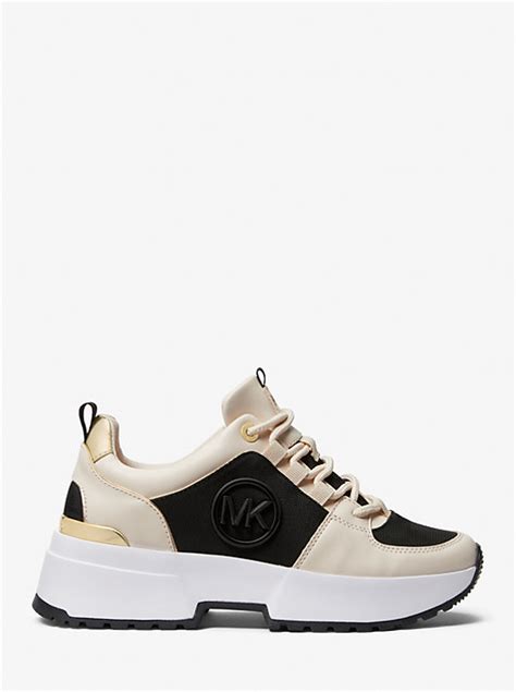 michael michael kors cosmo two-tone graphic logo trainer|Amazon.com: Michael Kors Cosmo Trainer.